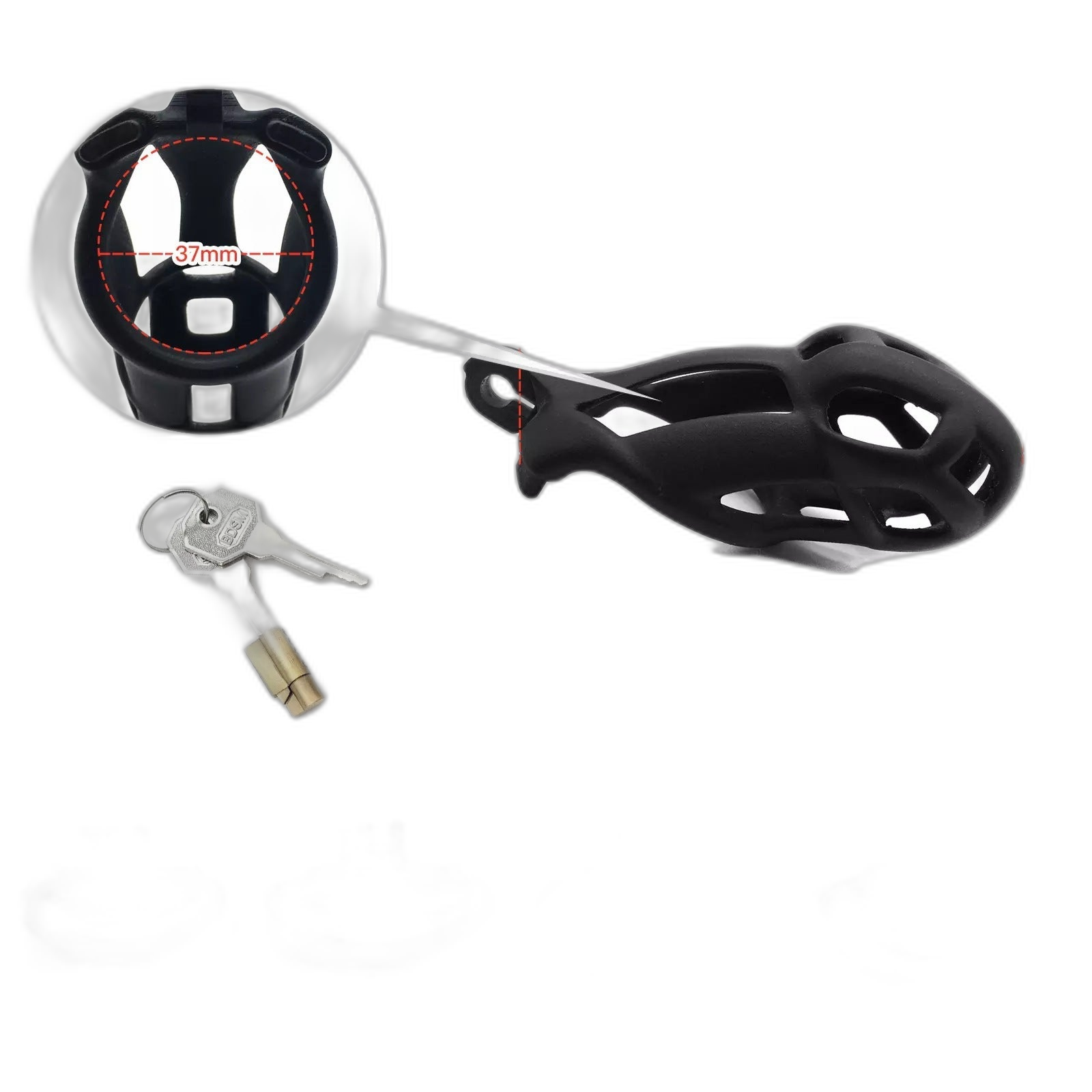 Breathable Mesh Chastity Cage With 4 Ring Sizes