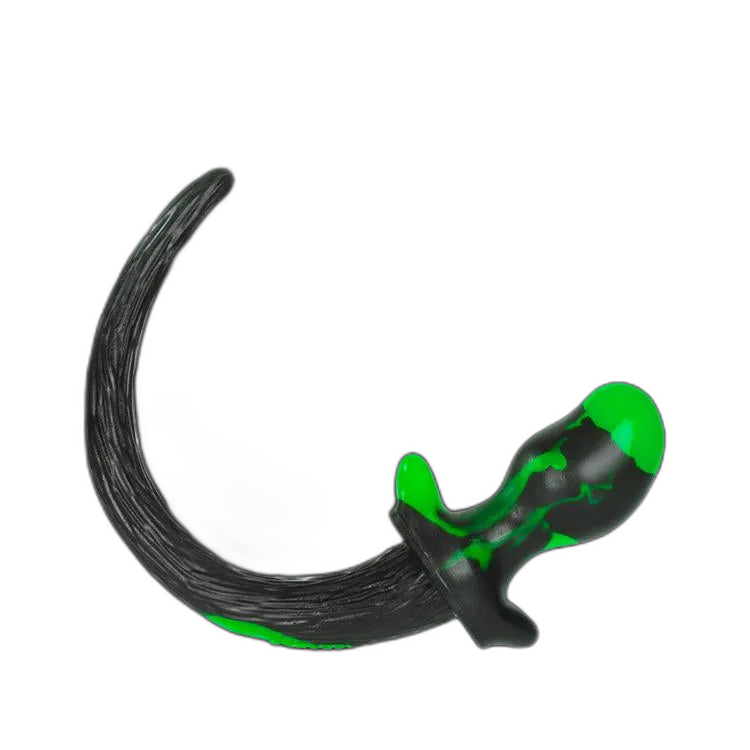 MASTIFF Puppy Tail Butt Plug | Green & Black Swirl