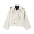 Women's British Style Short Lapel Trench Coat