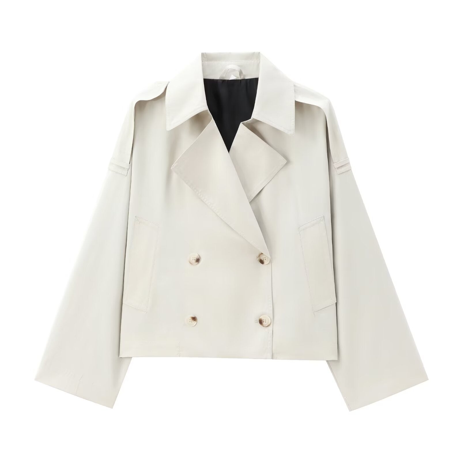 Women's British Style Short Lapel Trench Coat
