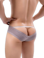 2 Pack Men's Low Rise Back Hollow 3D U-convex Large Pouch T-Back Briefs