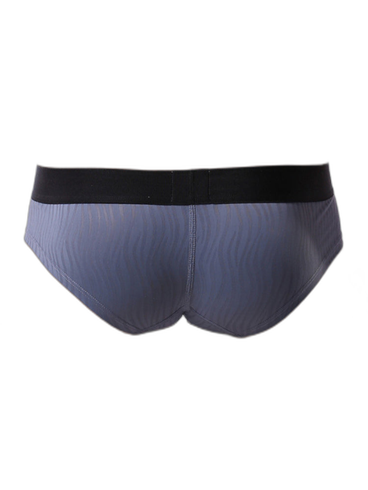 3 Pack Men's Striped U-Pouch Breathable Casual Briefs