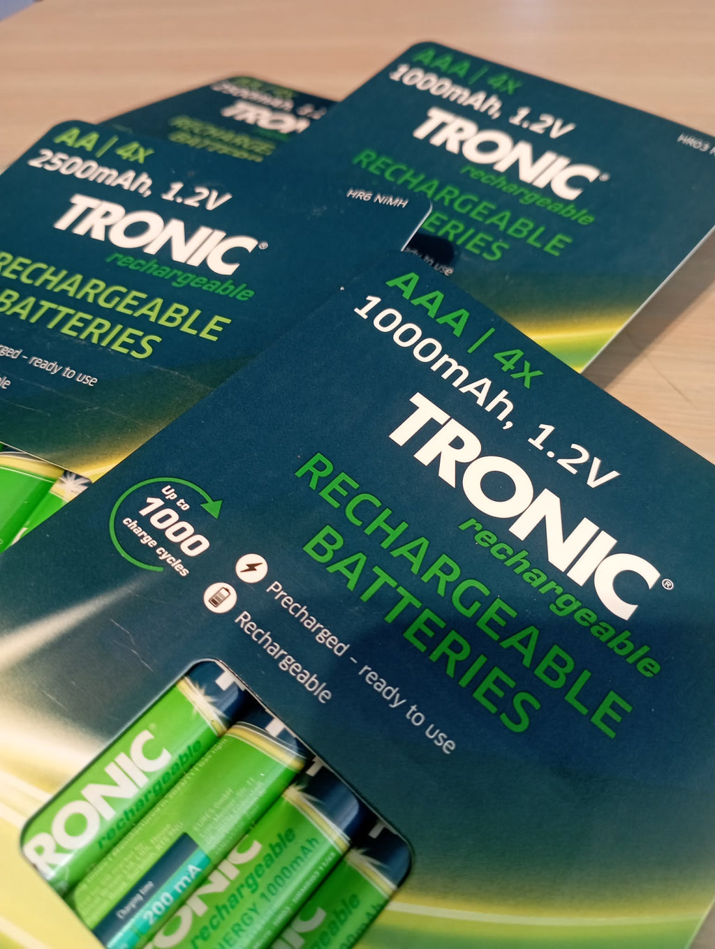 TRONIC AAA BATTERIES RECHARGEABLE 1000Mah (4 PACKS - 16 BATTERIES)