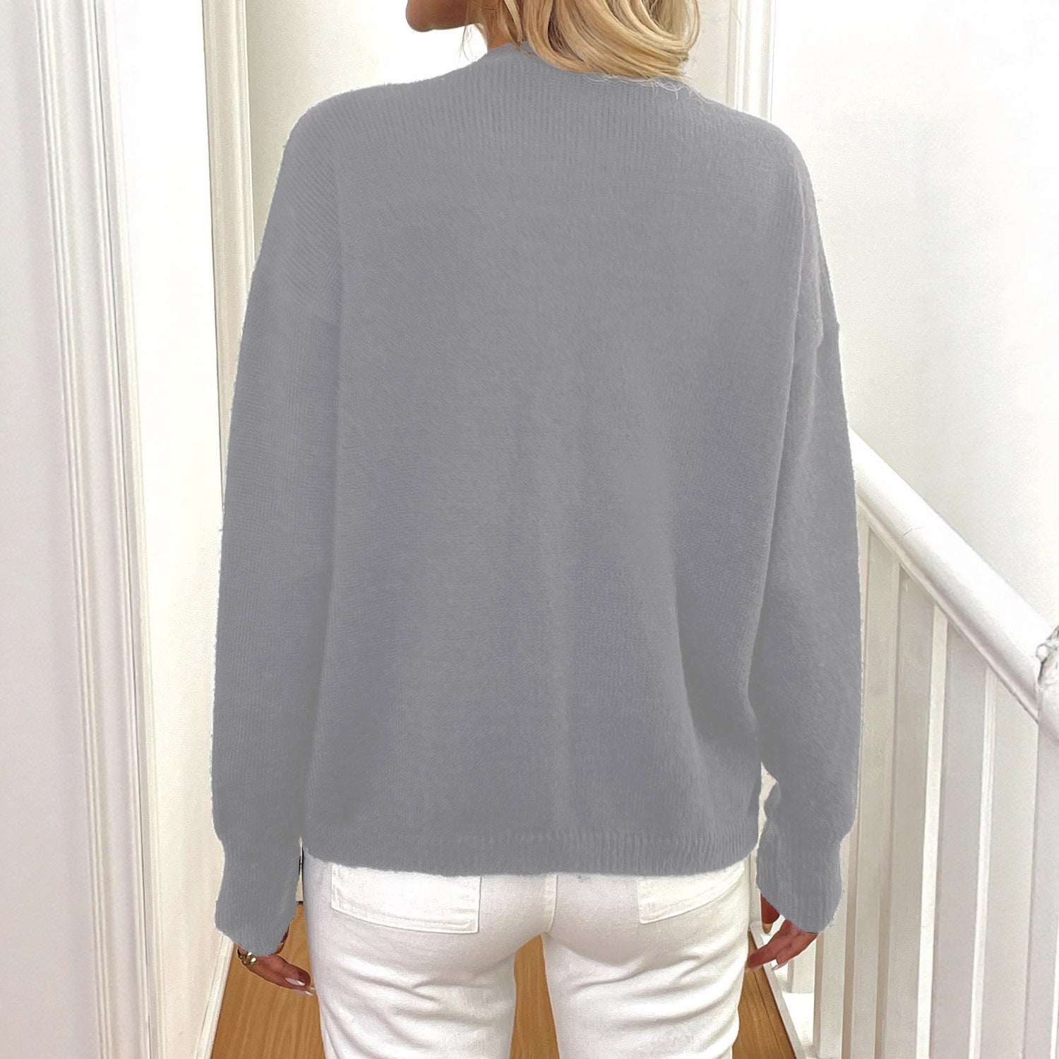 European And American Women's Clothing Warm Deer Plush Long Sleeve Sweater Coat