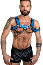 ruff GEAR Bold Leather Bulldog Harness Blue