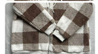 Sweater Hooded Plaid Plush All-matching