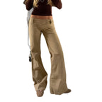 Fashionable Low-rise, Figure-flattering, Spicy-girl-style Flared Trousers