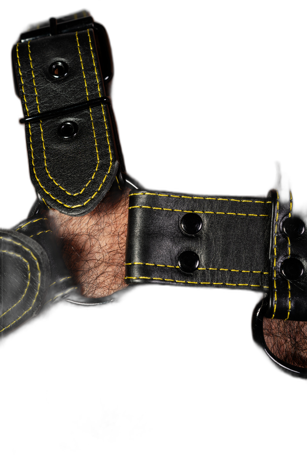 ruff GEAR RAW  Leather Bulldog Harness Black Yellow