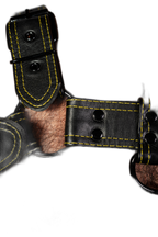 ruff GEAR RAW  Leather Bulldog Harness Black Yellow