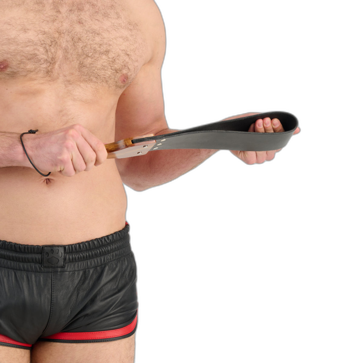 Prowler RED Leather & Wood Flapper Paddle