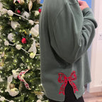 Men And Women Christmas Bowknot Elements Embroidered Sweater