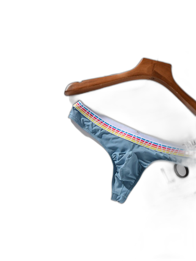 3 Pack Men's Ice Silk Middle-Rise Summer Thongs