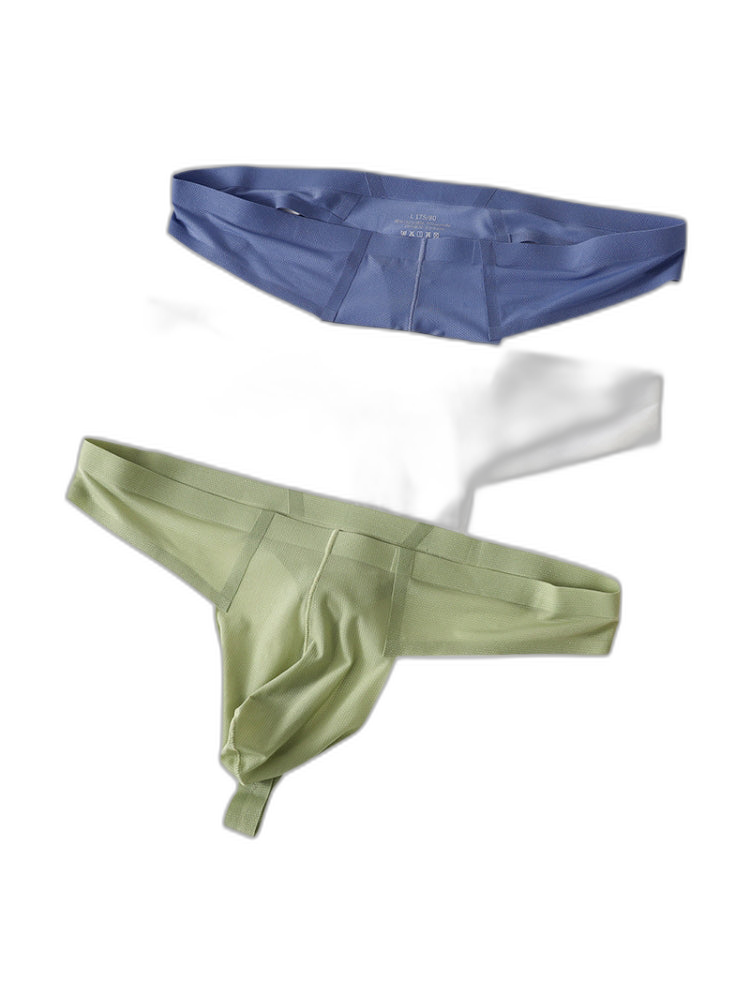 3 Pack Men's Solid Color Seamless Comfort Quick-Dry Breathable Thongs
