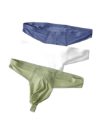 3 Pack Men's Solid Color Seamless Comfort Quick-Dry Breathable Thongs