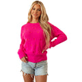Women's Casual Heart-Print Crewneck Long-Sleeve Sweater