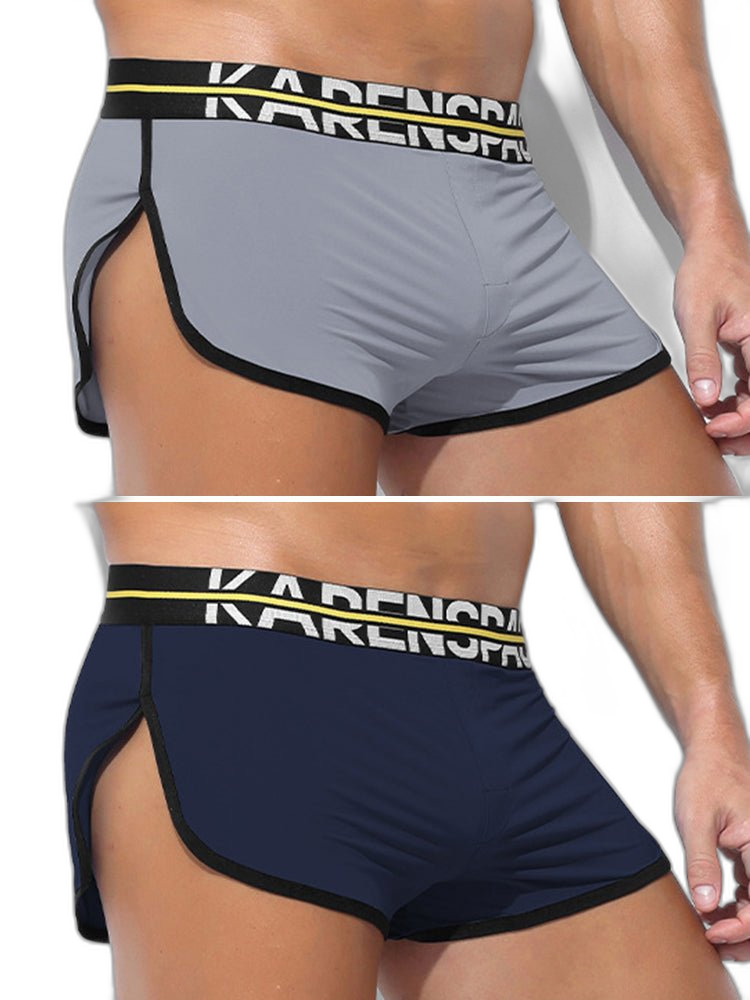 2 Pack Men's Comfortable Lounge Sport Boxer Briefs