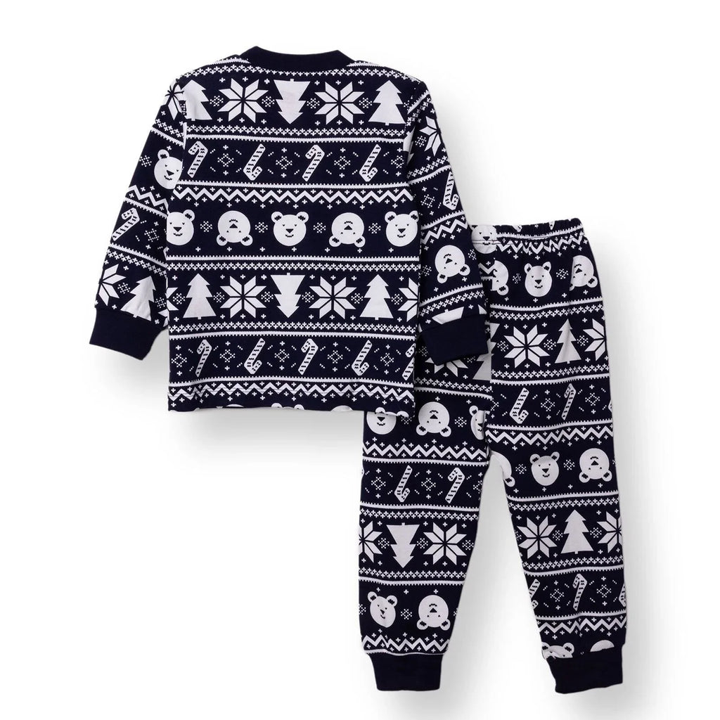 HelloBaby Boys Long Sleeve Pyjamas Set Christmas Crew Neck Long Leg Long Sleeve - Navy Blue