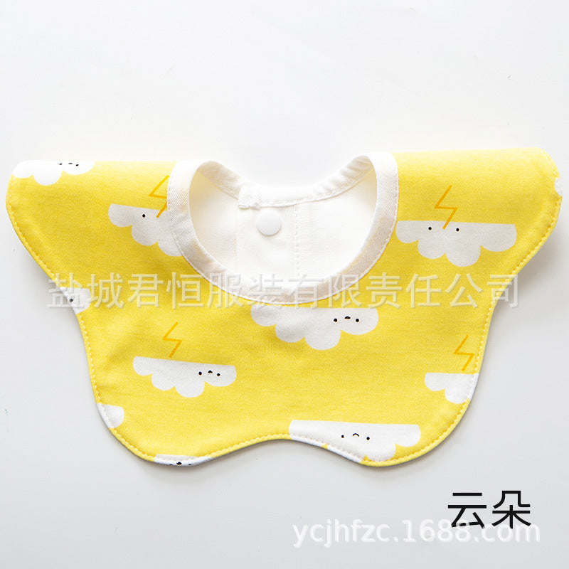 Pure Cotton 360° Rotatable Baby Bib - Petal-Shaped Drool Bib