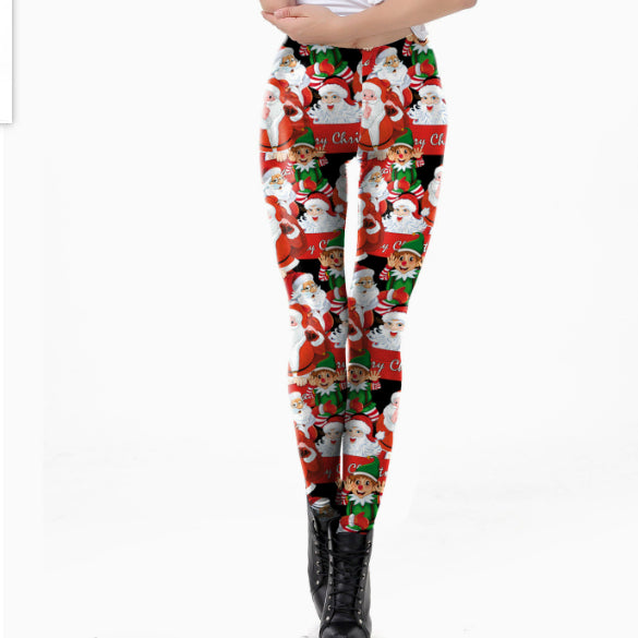 Sexy Slim-fit Straight-leg Tight Leggings For Women Featuring 3D Printed Character Designs