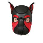 Mr S Leather NEOPRENE FRISKY Puppy Hood | Black & Red