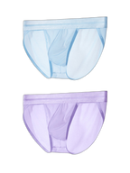 2 Pack Men's Ultra-Soft Ice Silk Quick-Dry Smooth Cooling Briefs
