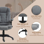 Vinsetto Massage Recliner Chair Heated Office Chair with Six Massage Points Linen-Feel Fabric 360\'c2\'b0 Swivel Wheels Grey