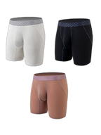 3 Pack Men's Anti-chafing Waffle Boxer Briefs