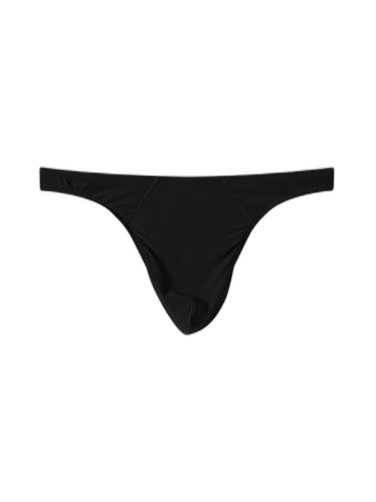 3 Pack Men's Low-Rise Performance Thong - Breathable Mesh & Smooth Fabric