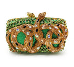 Python Diamond-studded Dinner Bag Magnetic Clasp Chain Clutch