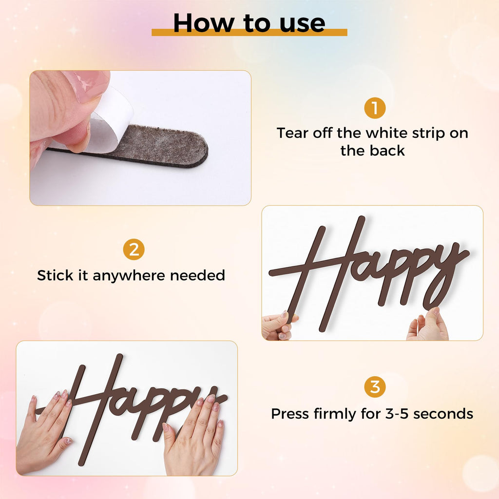 Babenest Brown Felt Happy Birthday Sign – Reusable Backdrop Banner