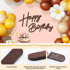 Babenest Brown Felt Happy Birthday Sign – Reusable Backdrop Banner