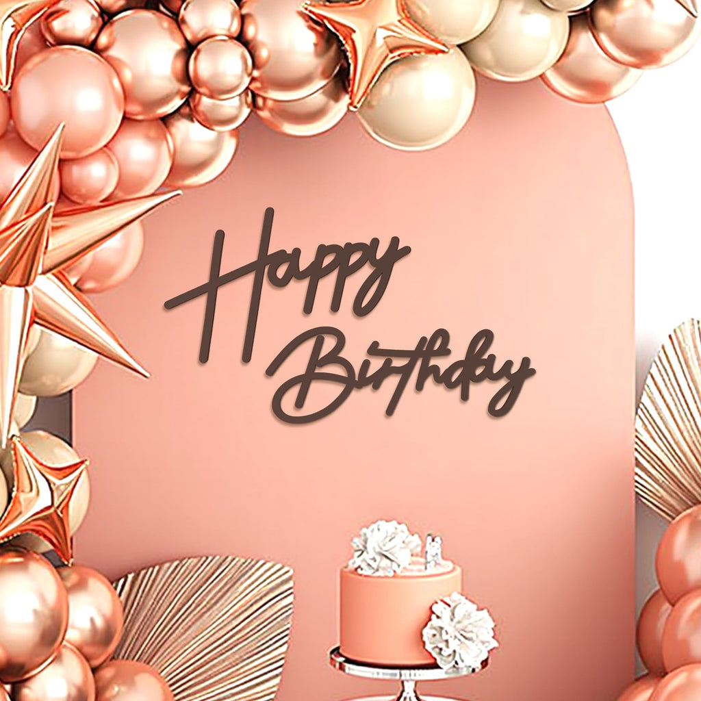 Babenest Brown Felt Happy Birthday Sign – Reusable Backdrop Banner