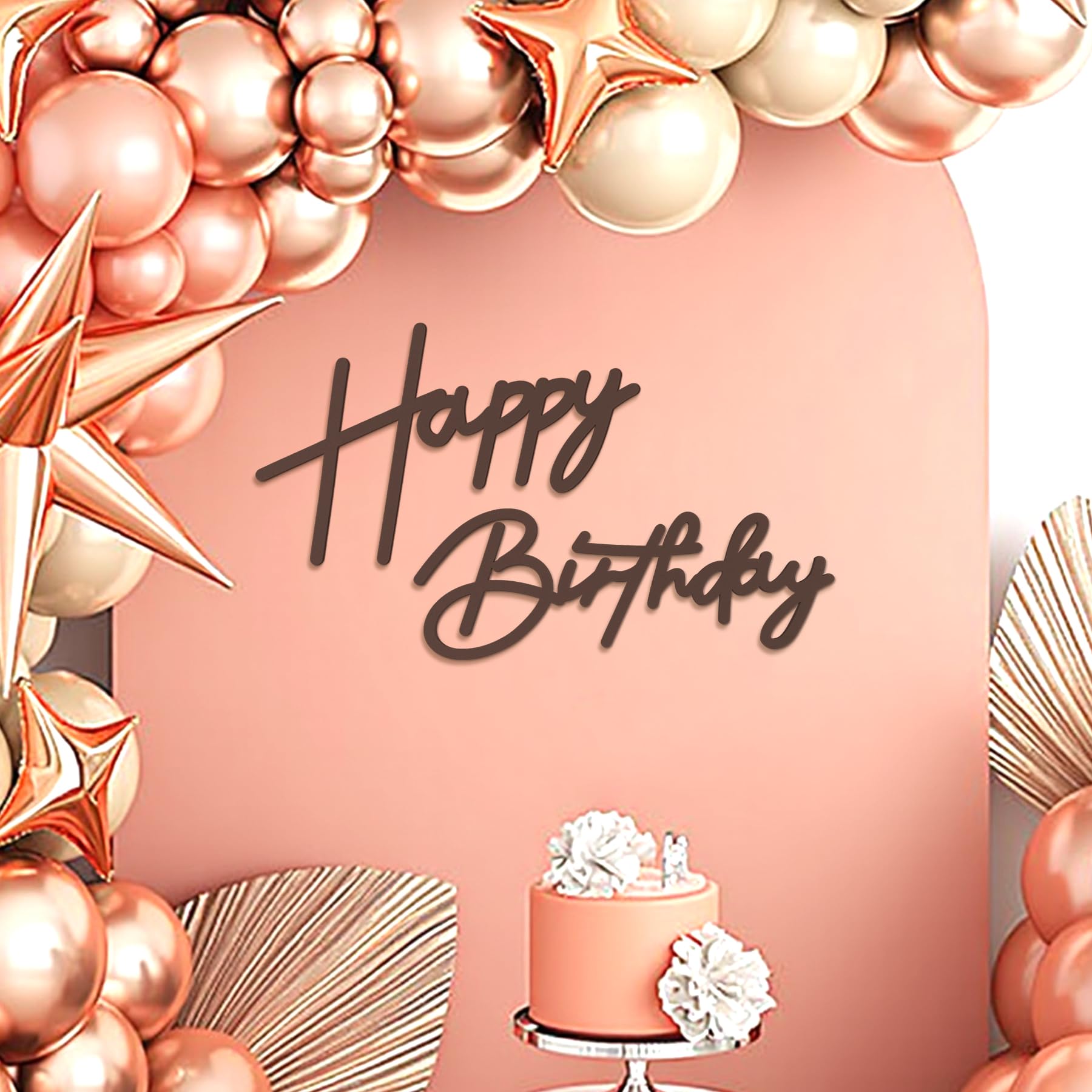Babenest Brown Felt Happy Birthday Sign – Reusable Backdrop Banner