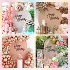 Babenest Brown Felt Happy Birthday Sign – Reusable Backdrop Banner