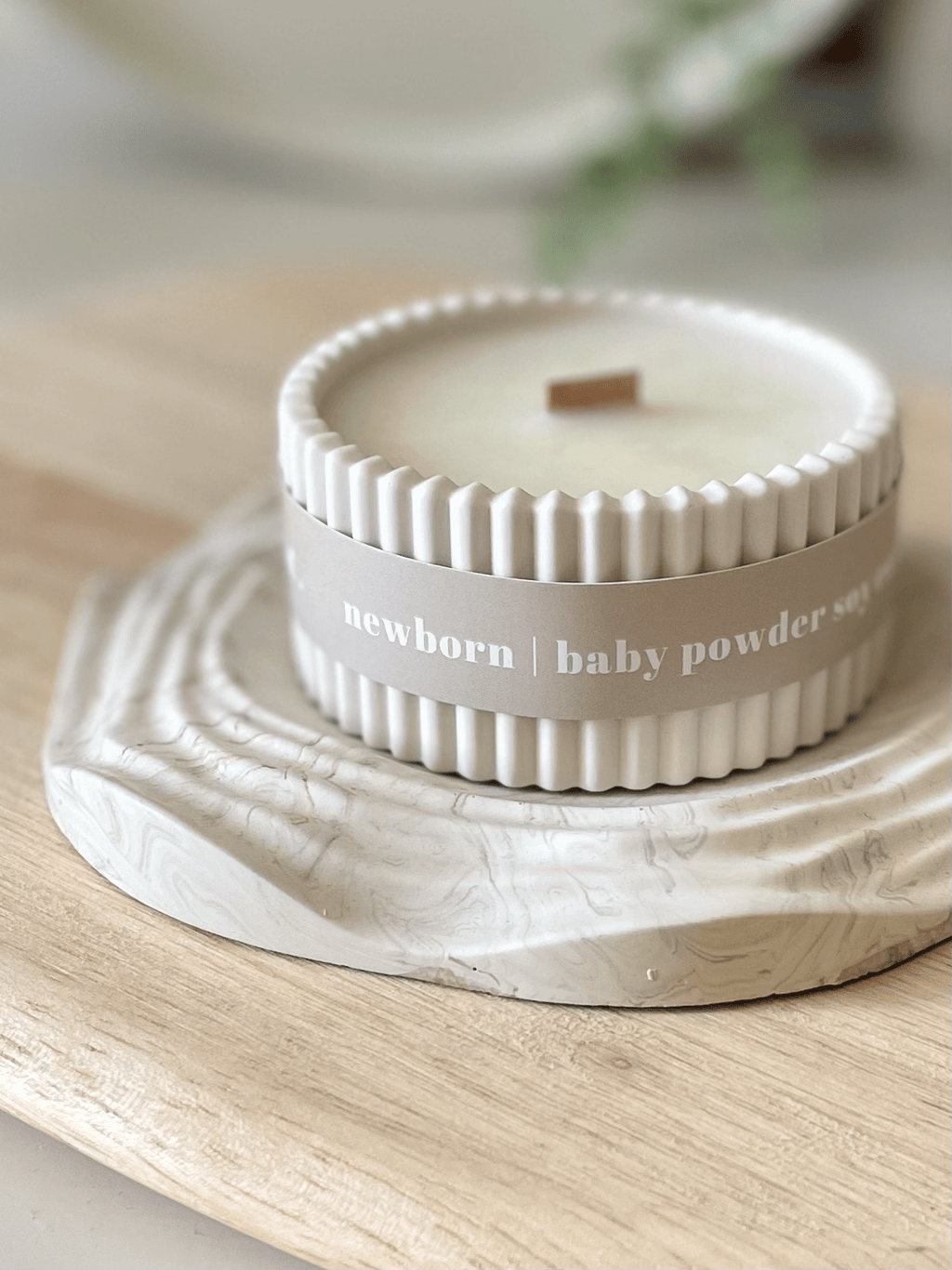 Baby Powder Stoneware Soy Candle – Scandi Minimalist Home Candle