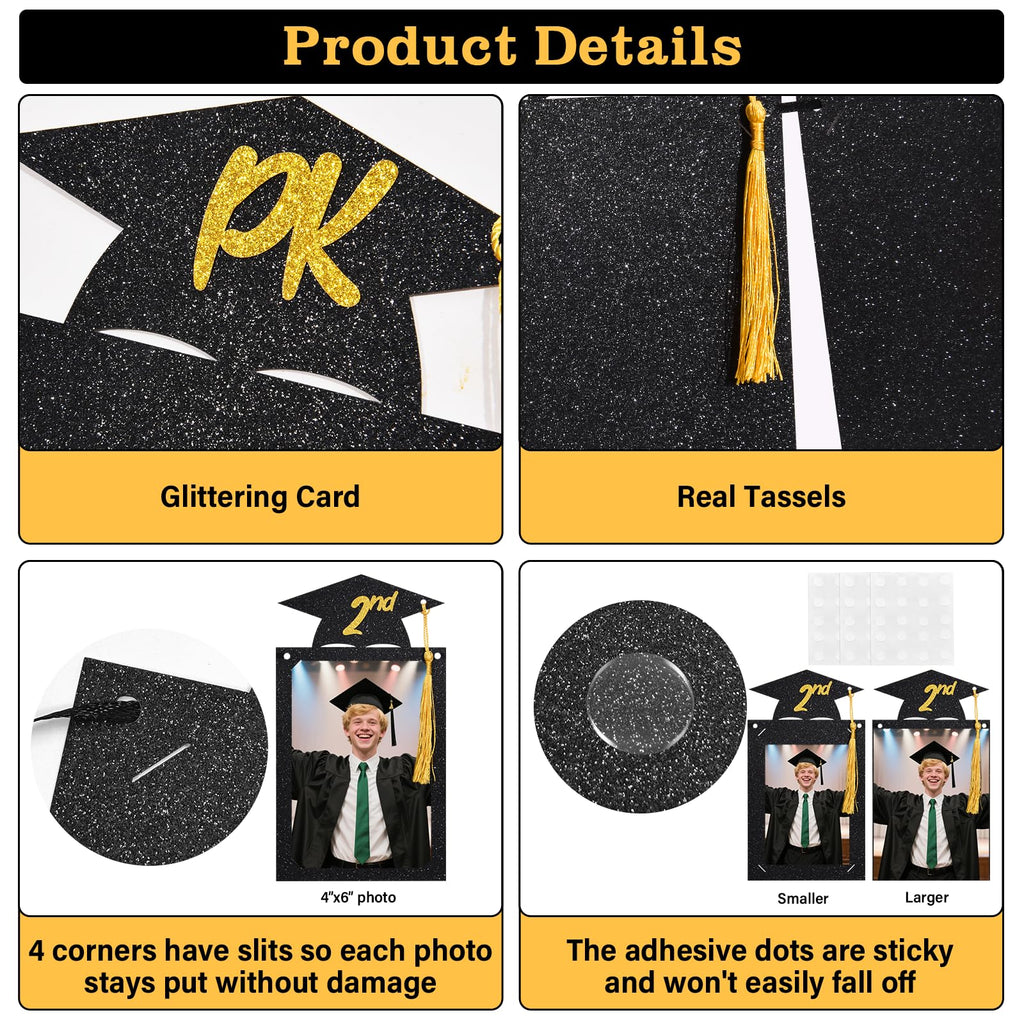 Babycop 2026 High School Graduation Banner – 9.8ft, 14 Photo Slots, Glitter Tassels