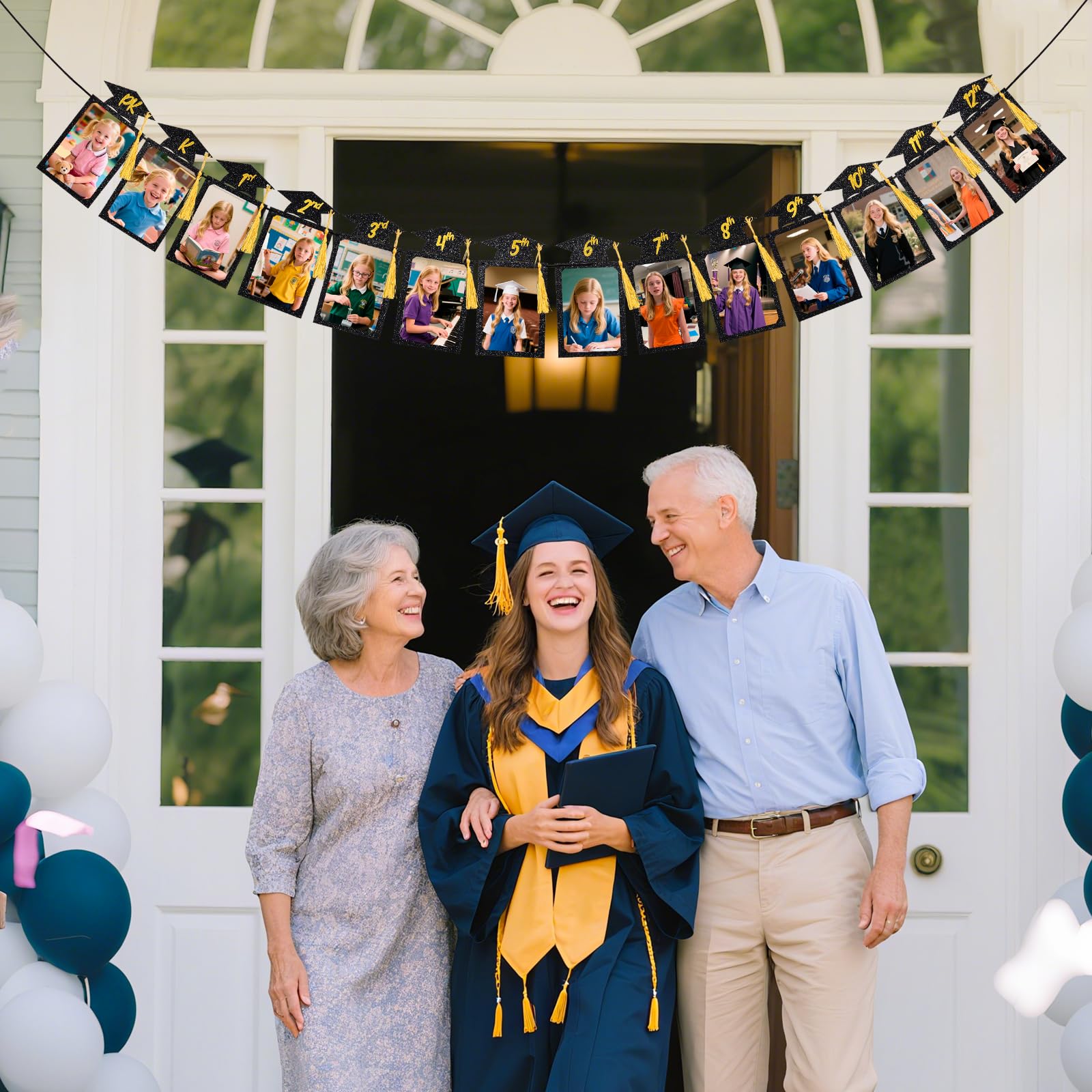 Babycop 2026 High School Graduation Banner – 9.8ft, 14 Photo Slots, Glitter Tassels