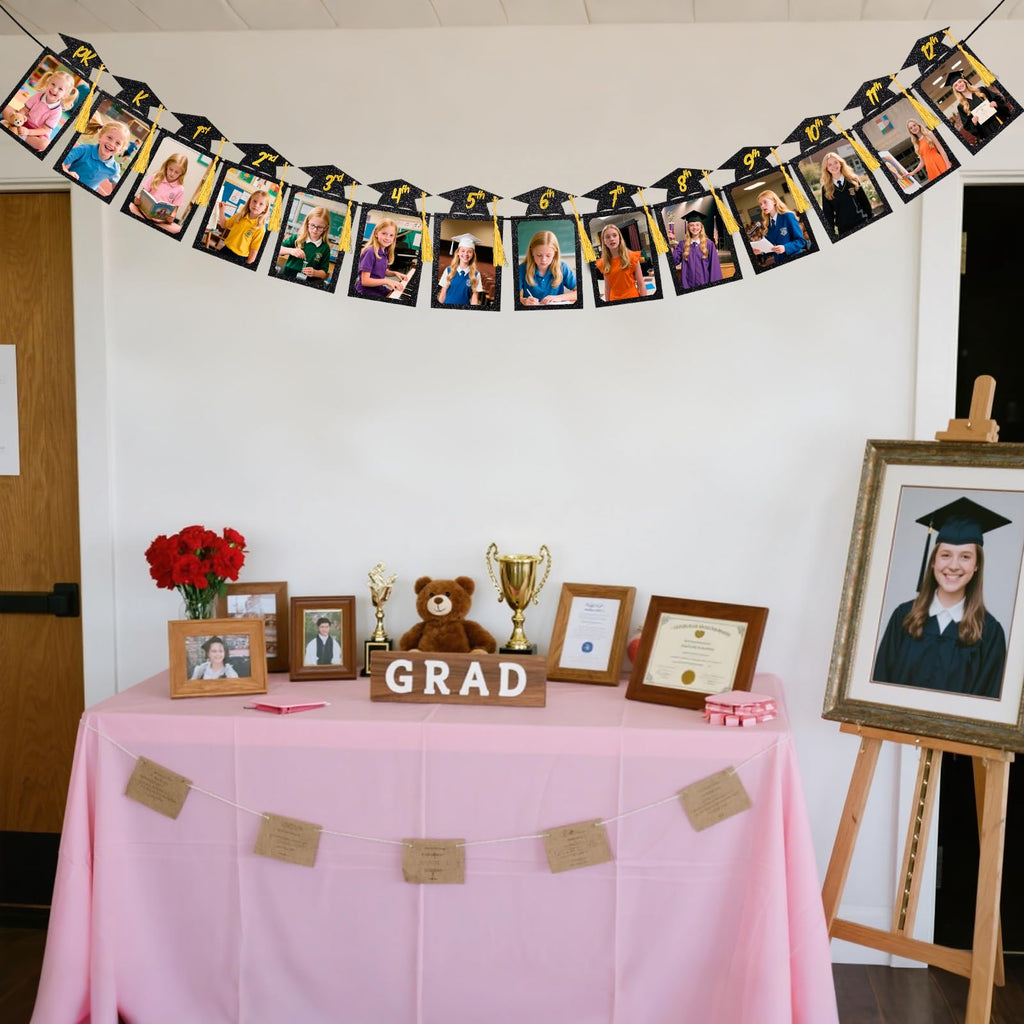 Babycop 2026 High School Graduation Banner – 9.8ft, 14 Photo Slots, Glitter Tassels