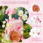 Bach and Boujee Pink Mushroom Cake Topper Set – Fairy Garden Party Decor