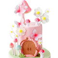 Bach and Boujee Pink Mushroom Cake Topper Set – Fairy Garden Party Decor