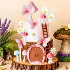 Bach and Boujee Pink Mushroom Cake Topper Set – Fairy Garden Party Decor