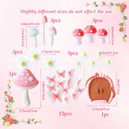 Bach and Boujee Pink Mushroom Cake Topper Set – Fairy Garden Party Decor