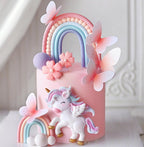 BACH AND BOOZY Pony Unicorn Cake Topper – Rainbow Party Decoration