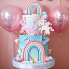 BACH AND BOOZY Pony Unicorn Cake Topper – Rainbow Party Decoration