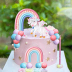 BACH AND BOOZY Pony Unicorn Cake Topper – Rainbow Party Decoration