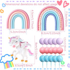 BACH AND BOOZY Pony Unicorn Cake Topper – Rainbow Party Decoration
