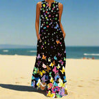 1. Bohemian Maxi Dresses for Women with Pockets Loose Summer Clothing Printed Ankle-Length A-Line Dresses