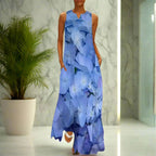 3.Bohemian Maxi Dresses for Women with Pockets Loose Summer Clothing Printed Ankle-Length A-Line Dresses