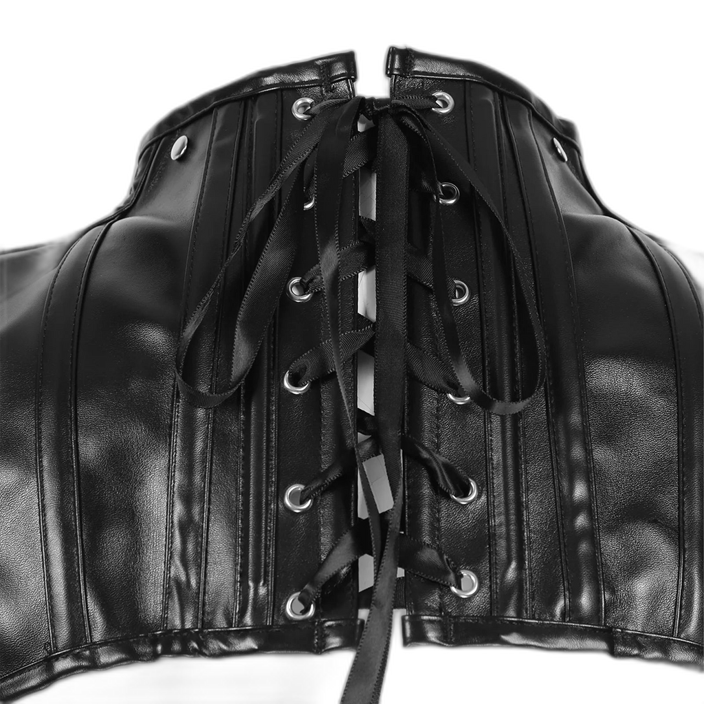 PU Leather High Collar Kink Harness