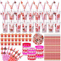 Baderke Valentine Stationery Gift Set – 24-Piece Party Favors with Heart Erasers, Pencils, Silicone Bracelets